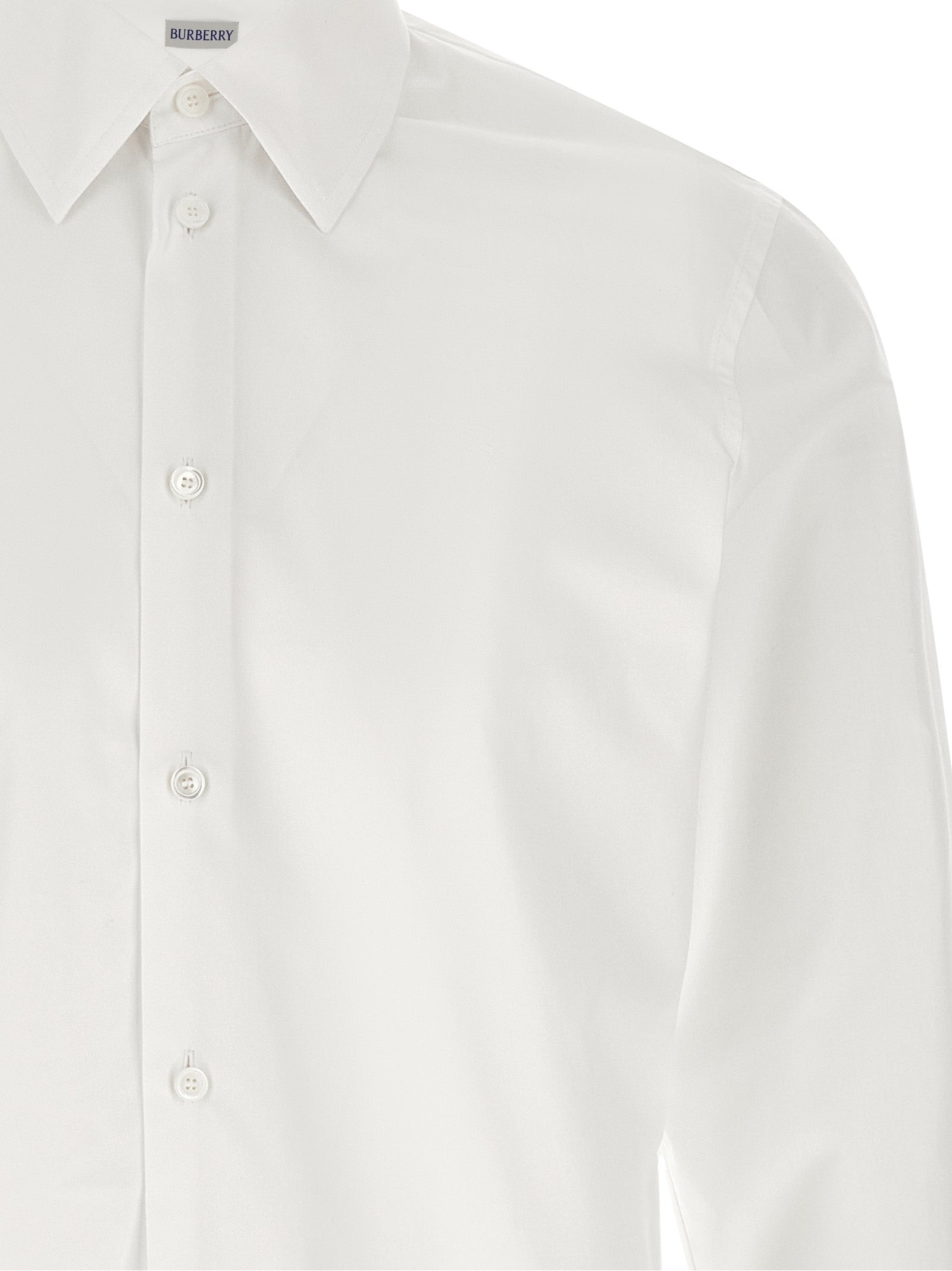 White Cotton Poplin Blouse with Equestrian Knight Design