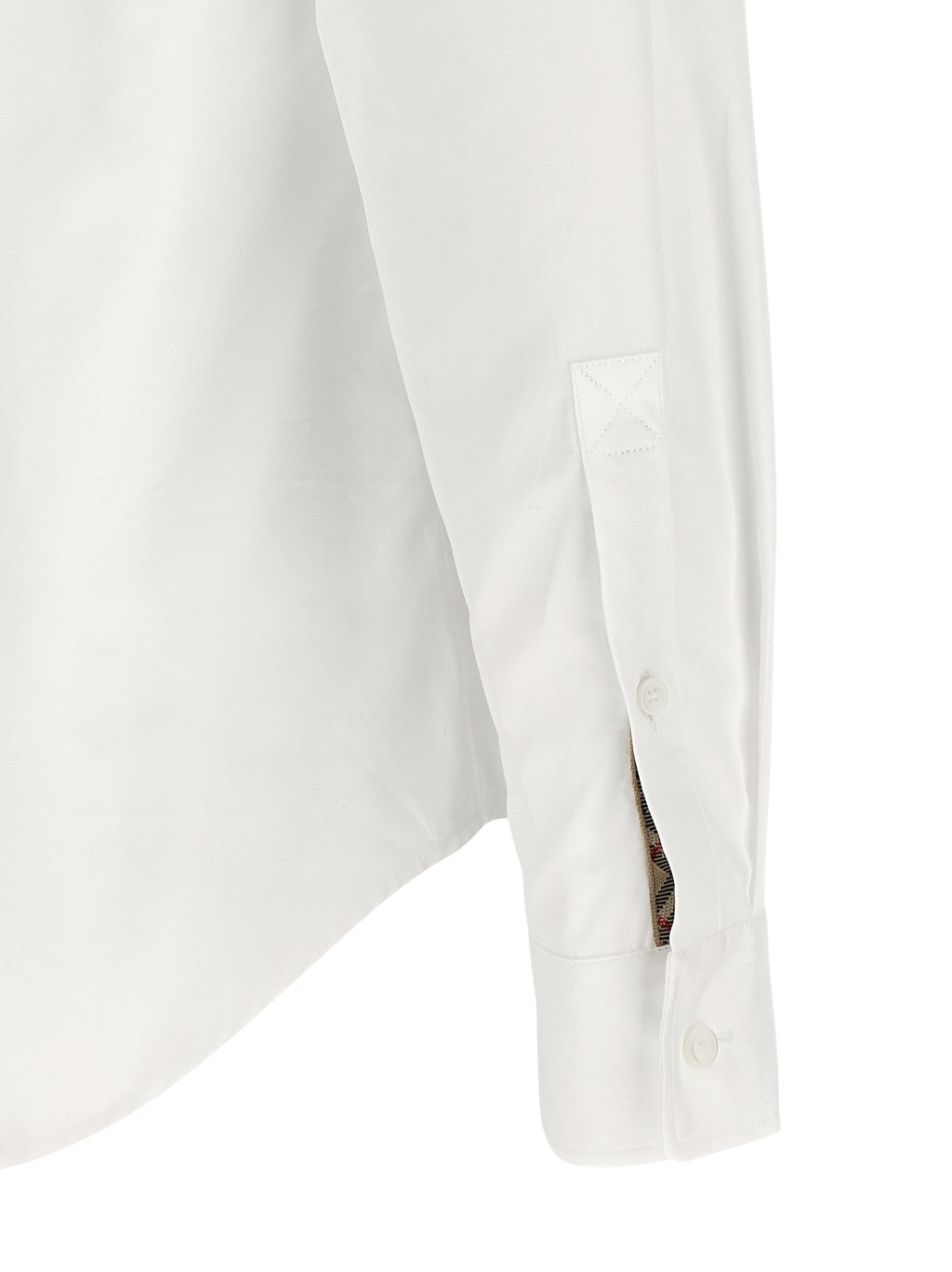 White Cotton Poplin Blouse with Equestrian Knight Design
