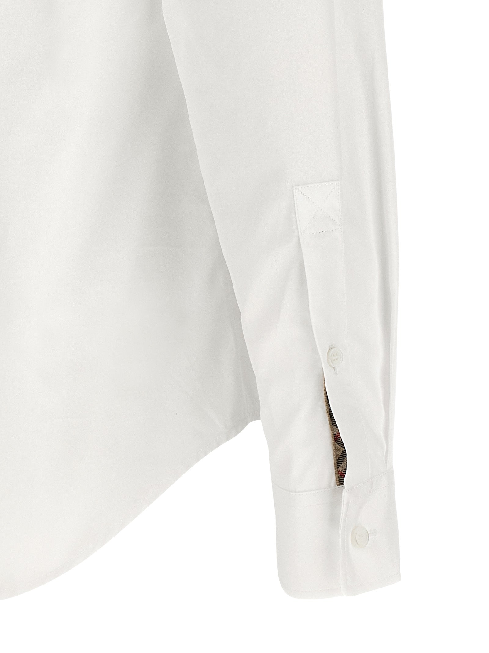 White Cotton Poplin Blouse with Equestrian Knight Design