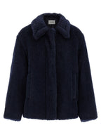 Alpaca Wool Teddy Short Coat with Monogram Silk Lining