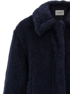 Alpaca Wool Teddy Short Coat with Monogram Silk Lining