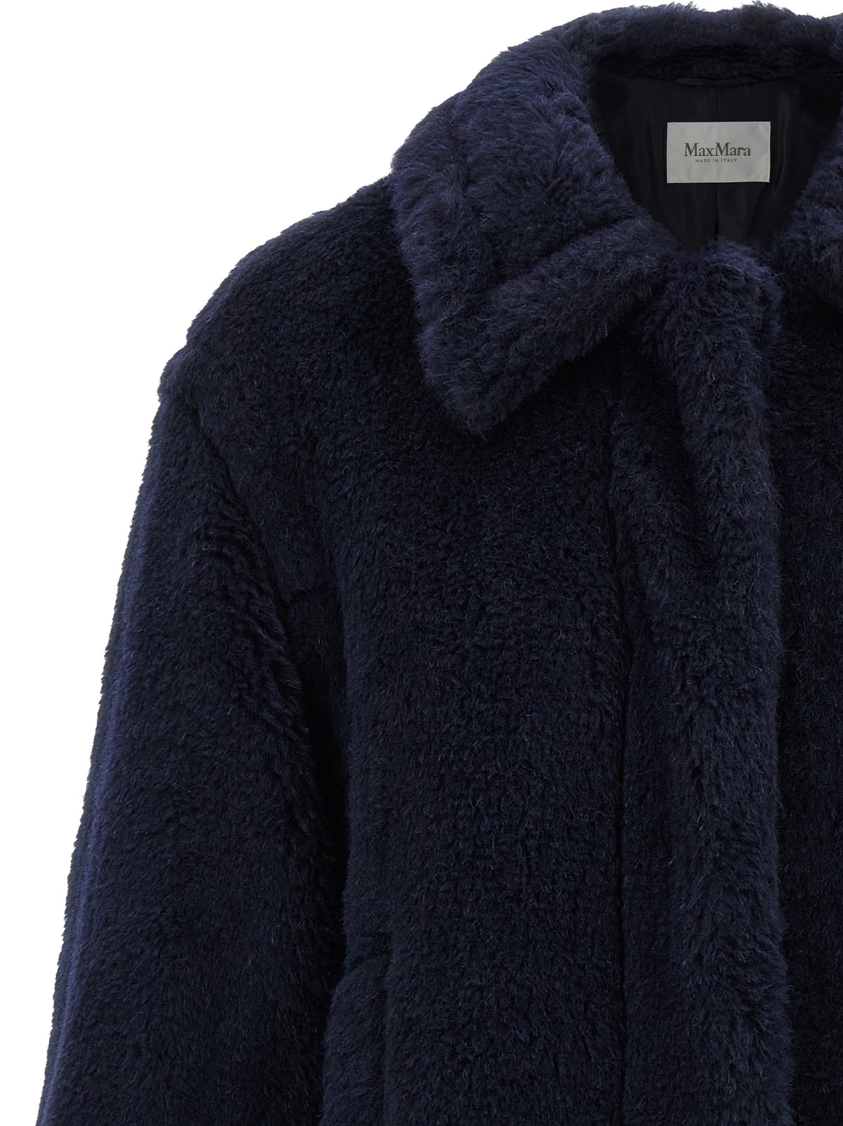 Alpaca Wool Teddy Short Coat with Monogram Silk Lining