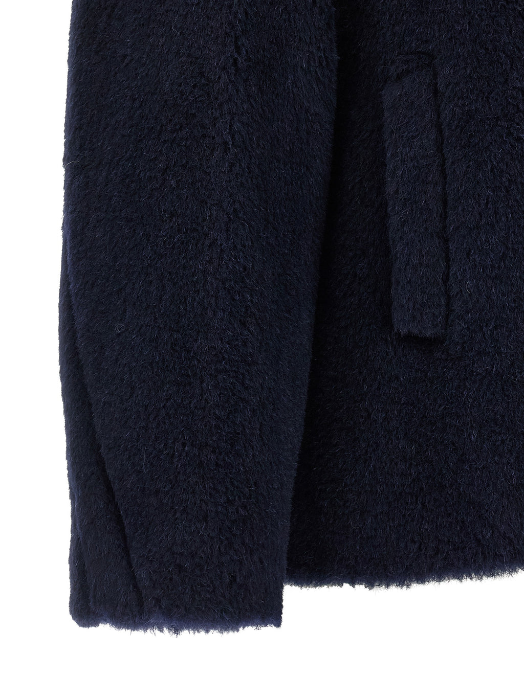 Alpaca Wool Teddy Short Coat with Monogram Silk Lining