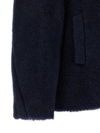 Alpaca Wool Teddy Short Coat with Monogram Silk Lining