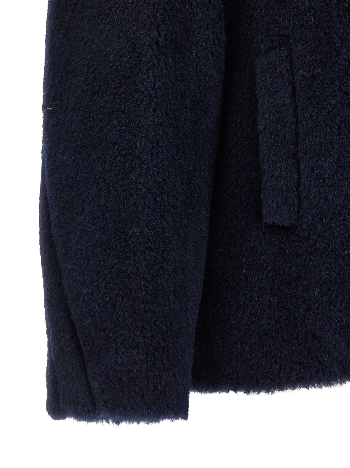 Alpaca Wool Teddy Short Coat with Monogram Silk Lining