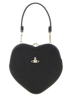 Black Viscose Belle Heart Frame Purse