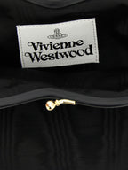 Black Viscose Belle Heart Frame Purse