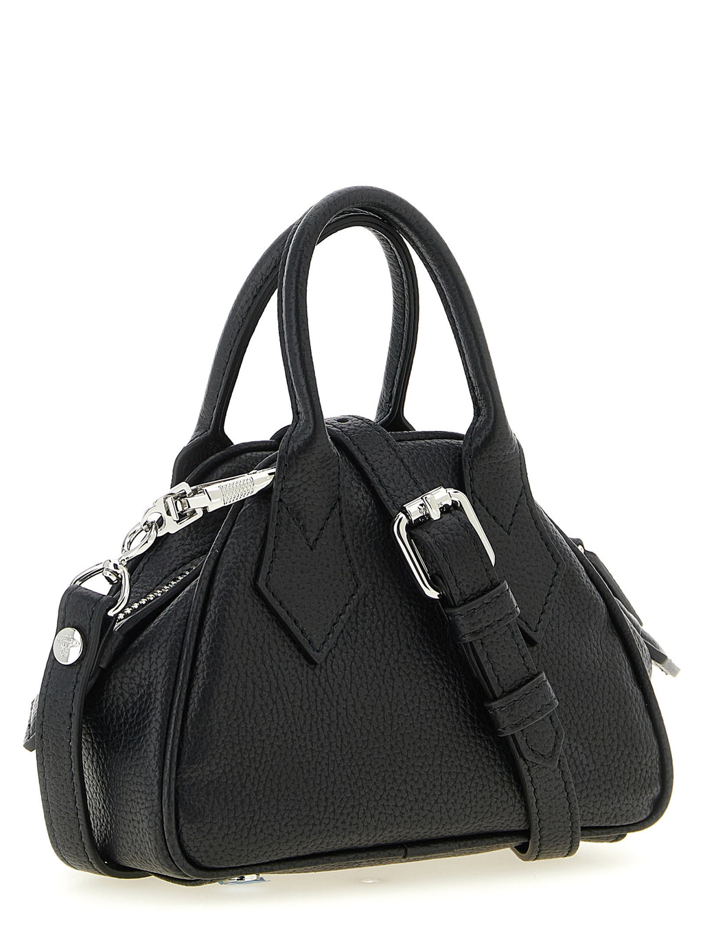 Black Mini Yasmine Handbag in Polyurethane