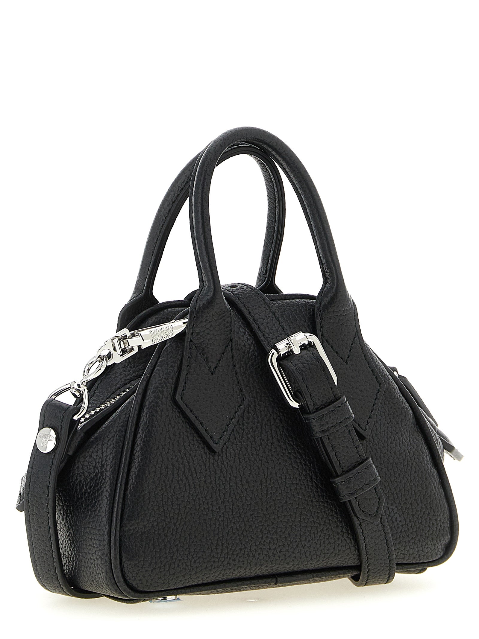 Black Mini Yasmine Handbag in Polyurethane