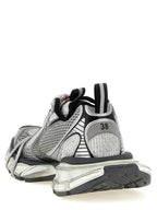 Oversized Gray Polyurethane Mesh Sneakers