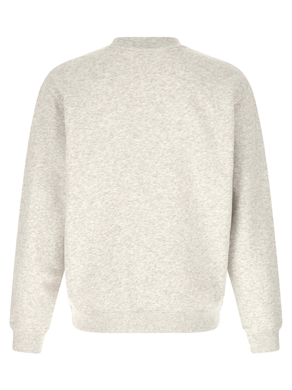 Gray Cotton Sweatshirt with Grosgrain Logo Patch