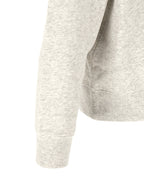 Gray Cotton Sweatshirt with Grosgrain Logo Patch
