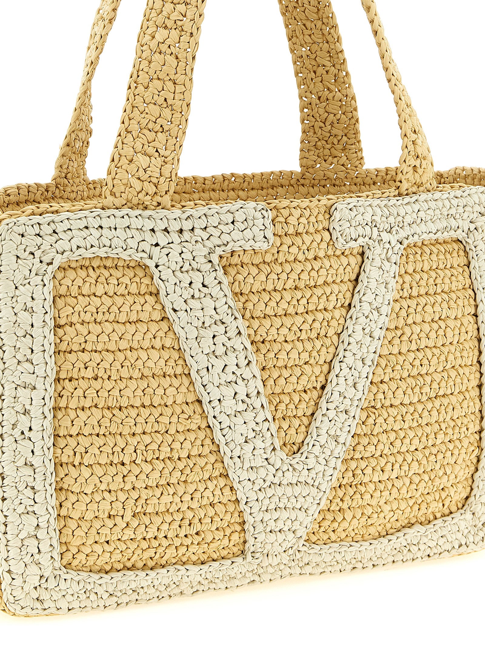 White Viscose Viva Superstar Medium Shopping Tote