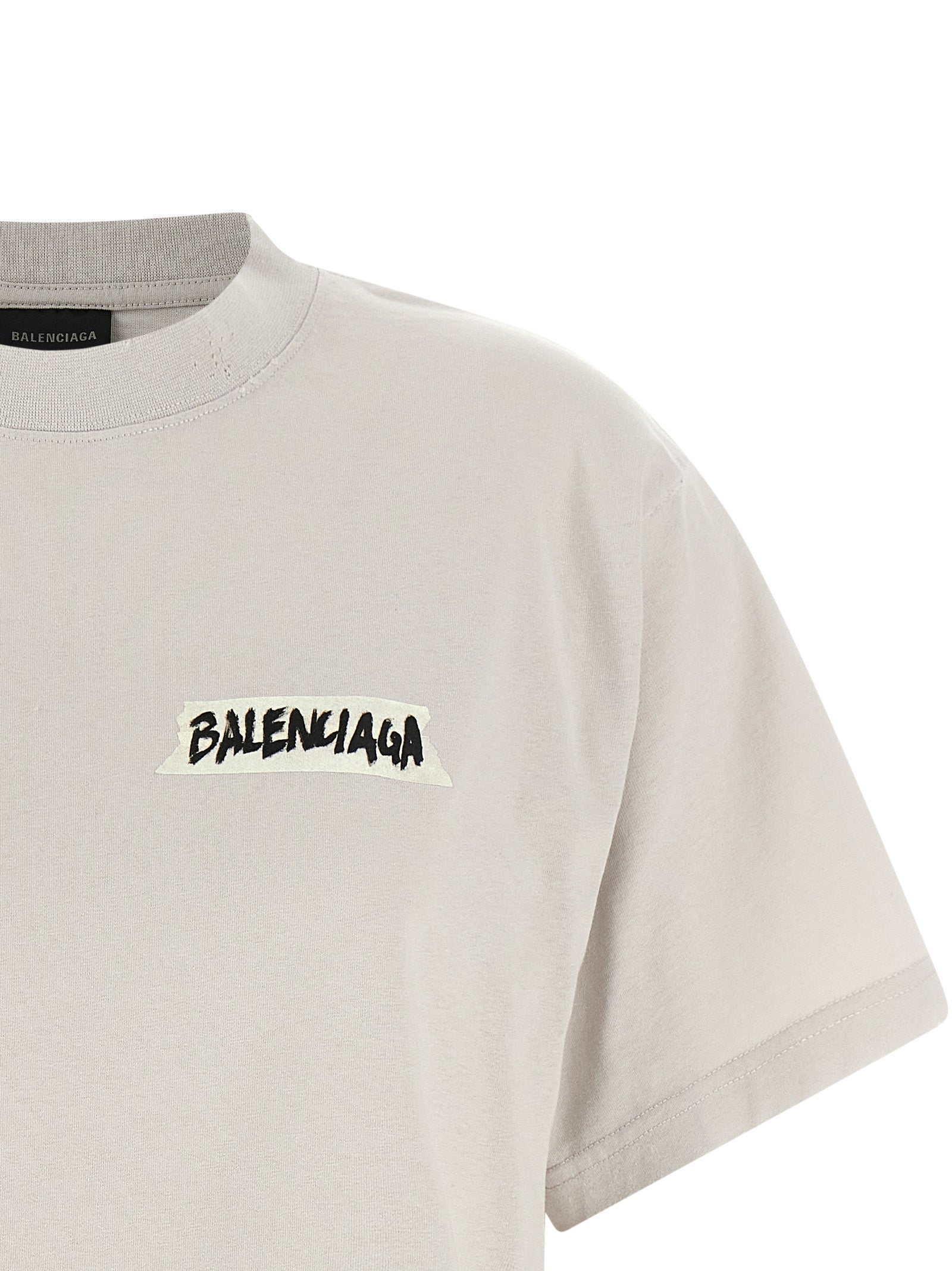 Gray Cotton Masking Tape T-Shirt