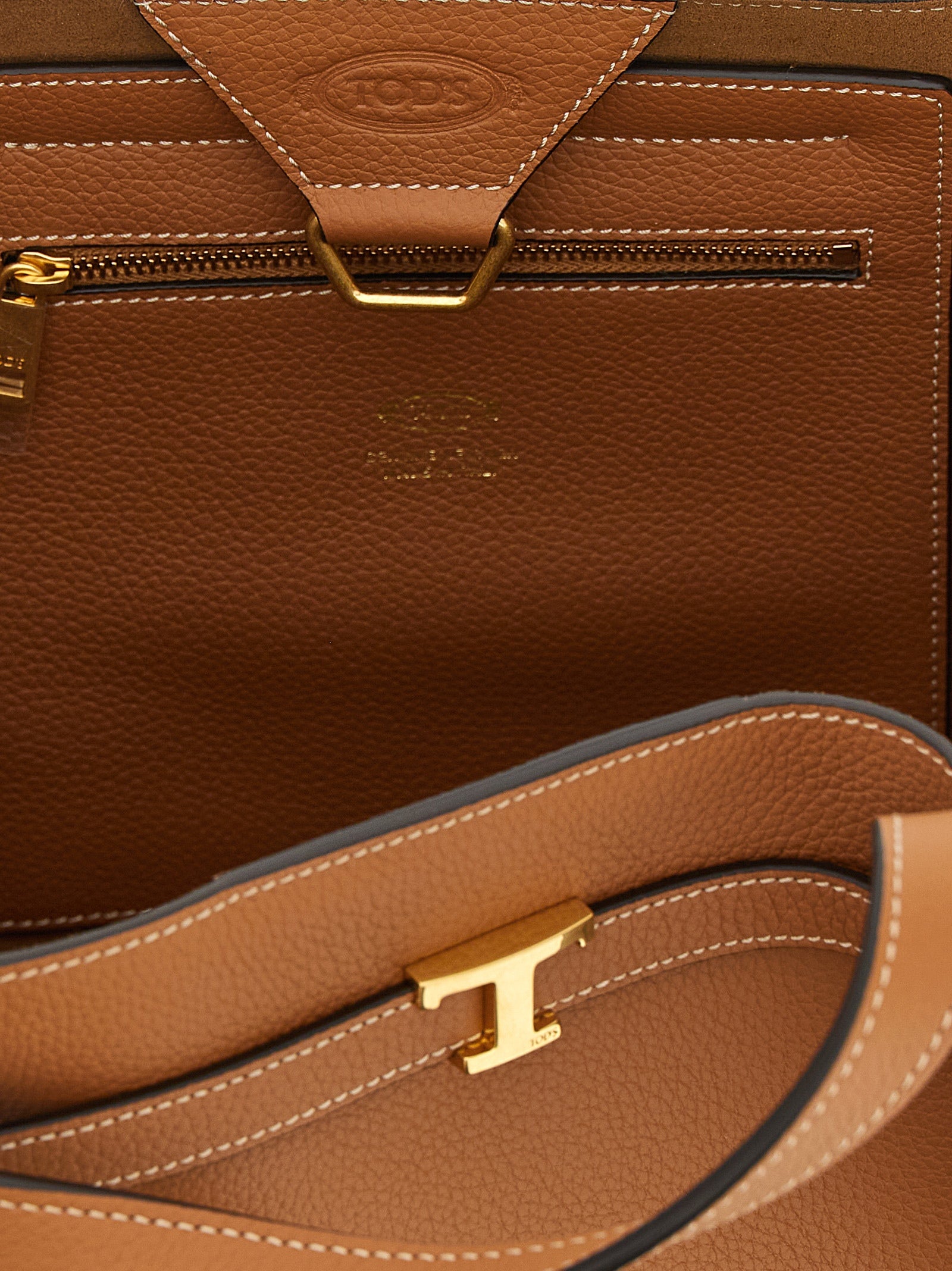 Brown Calfskin Tim Tote Bag