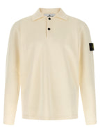 Beige Organic Cotton Long Sleeve Polo Shirt