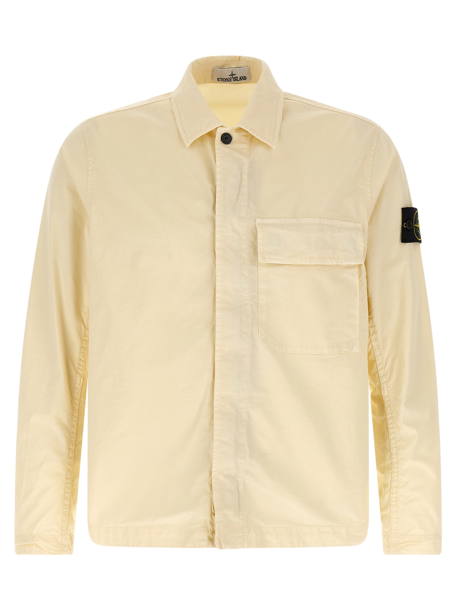 Beige Stretch Cotton Overshirt