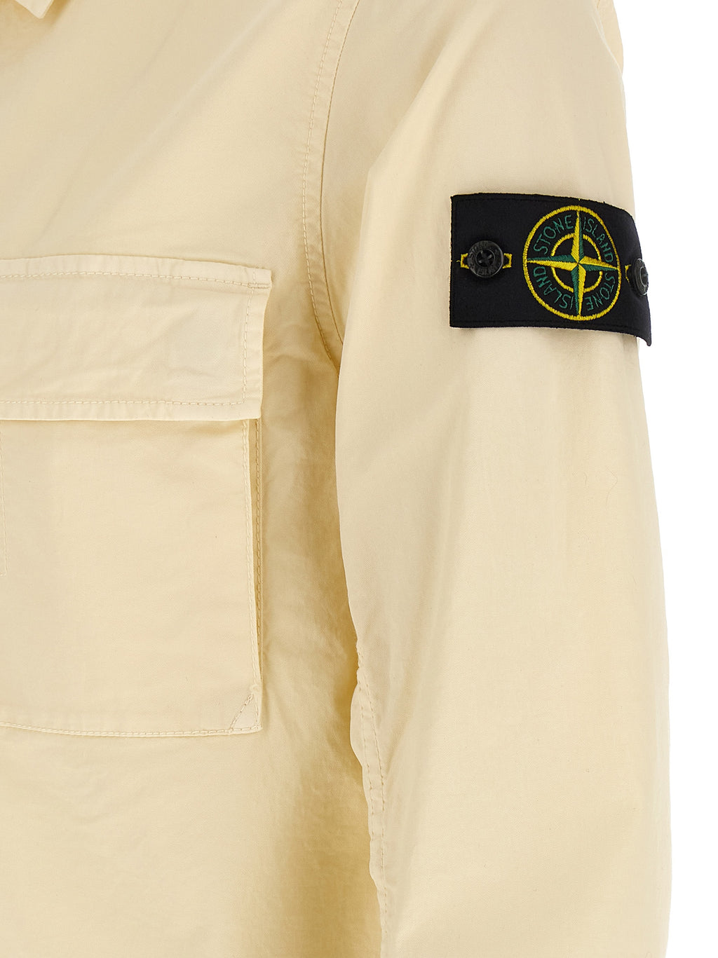 Beige Stretch Cotton Overshirt