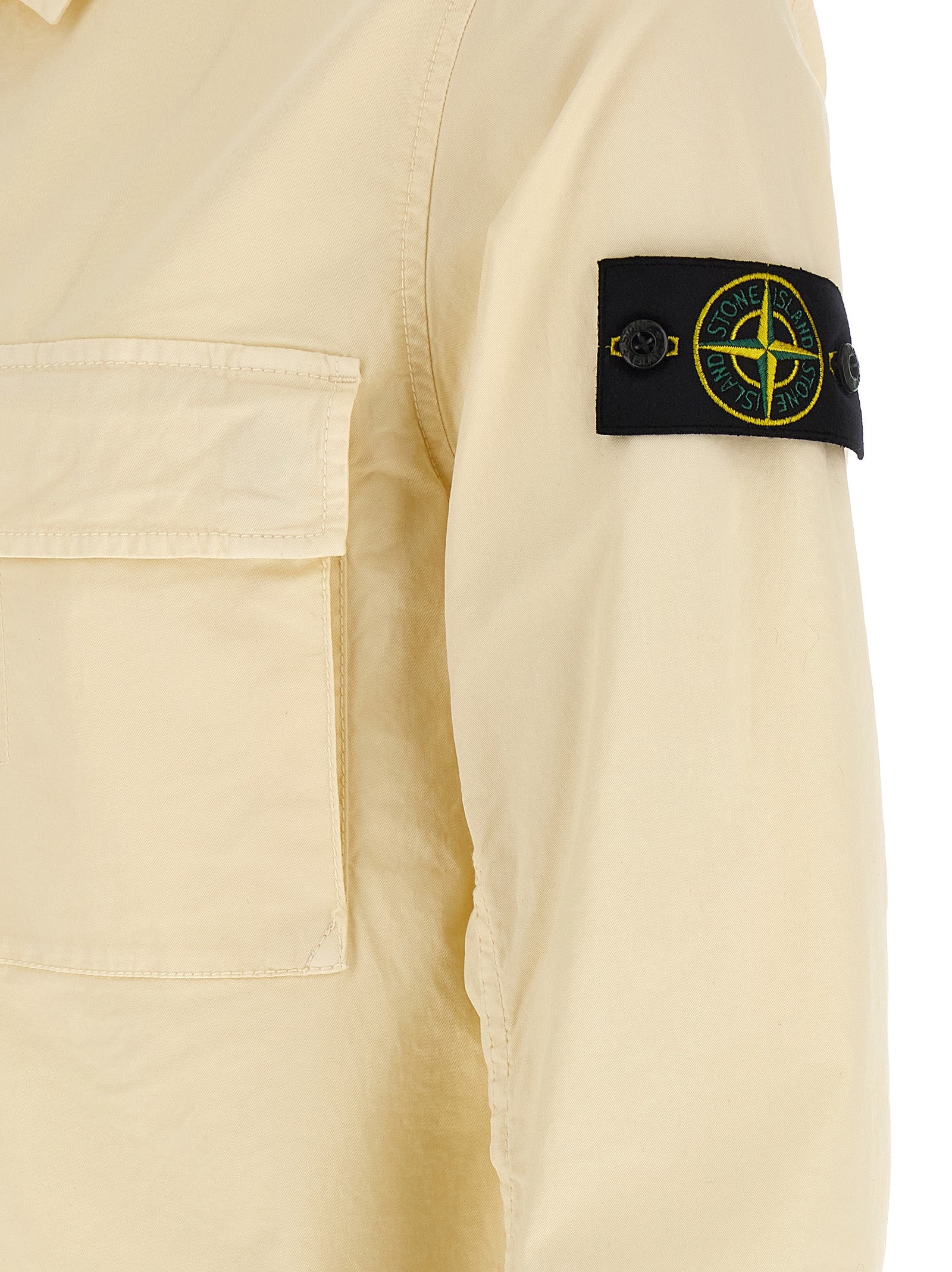 Beige Stretch Cotton Overshirt