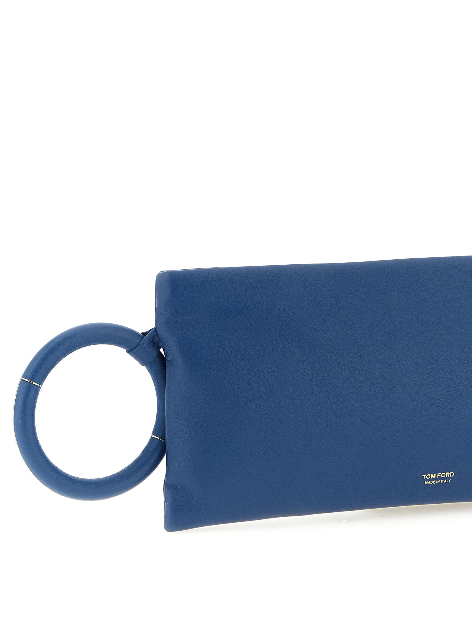 Blue Sheepskin Clutch