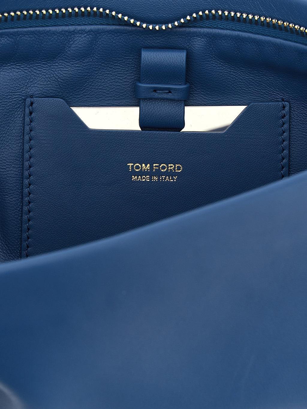 Blue Sheepskin Clutch