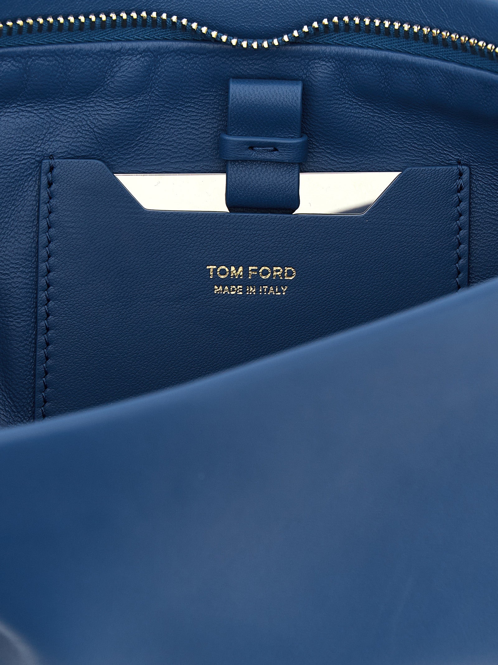 Blue Sheepskin Clutch