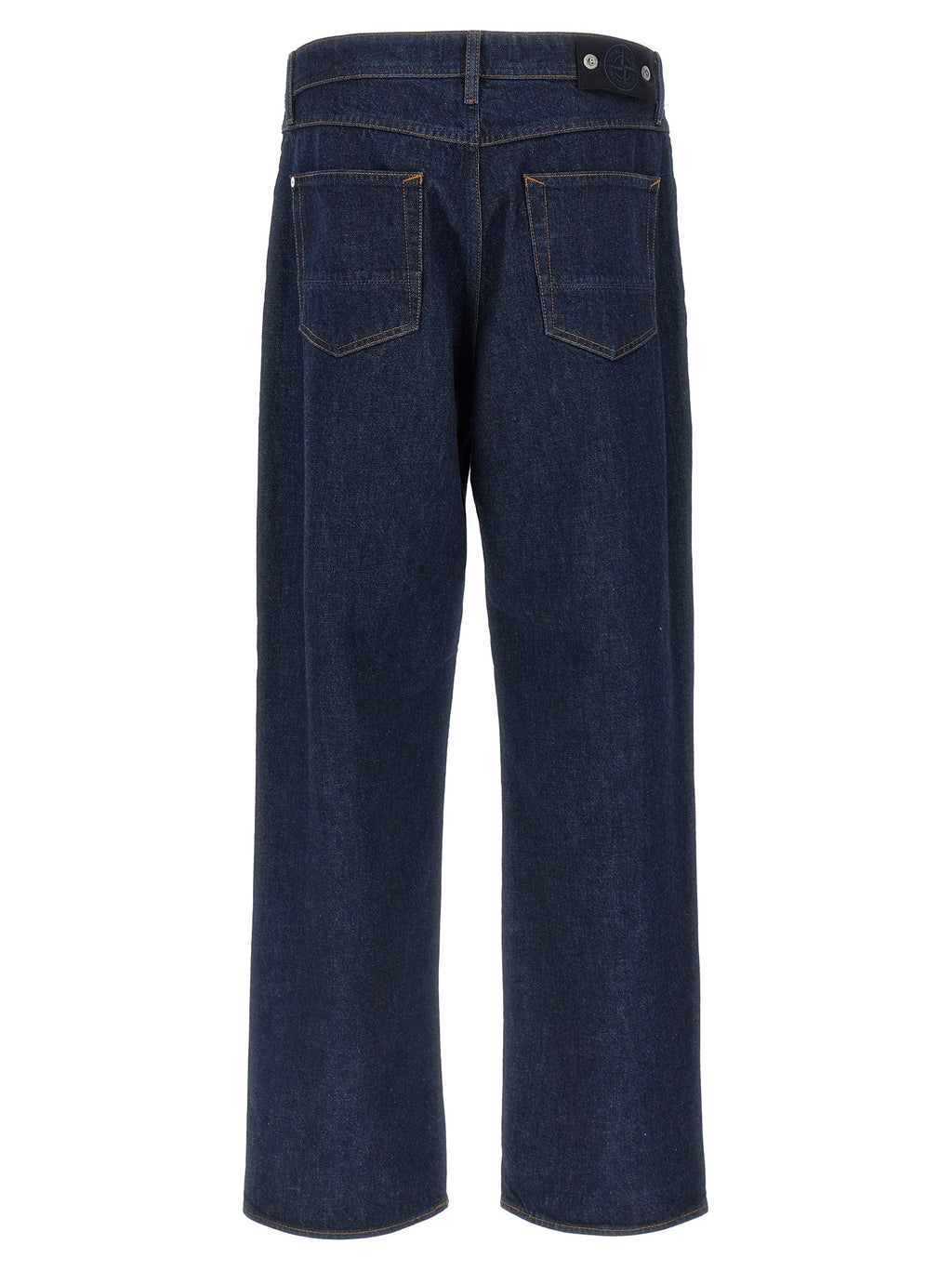 Relaxed Fit Indigo Cotton Straight-Leg Jeans