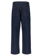 Relaxed Fit Indigo Cotton Straight-Leg Jeans