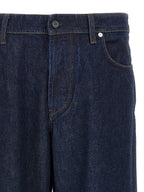 Relaxed Fit Indigo Cotton Straight-Leg Jeans