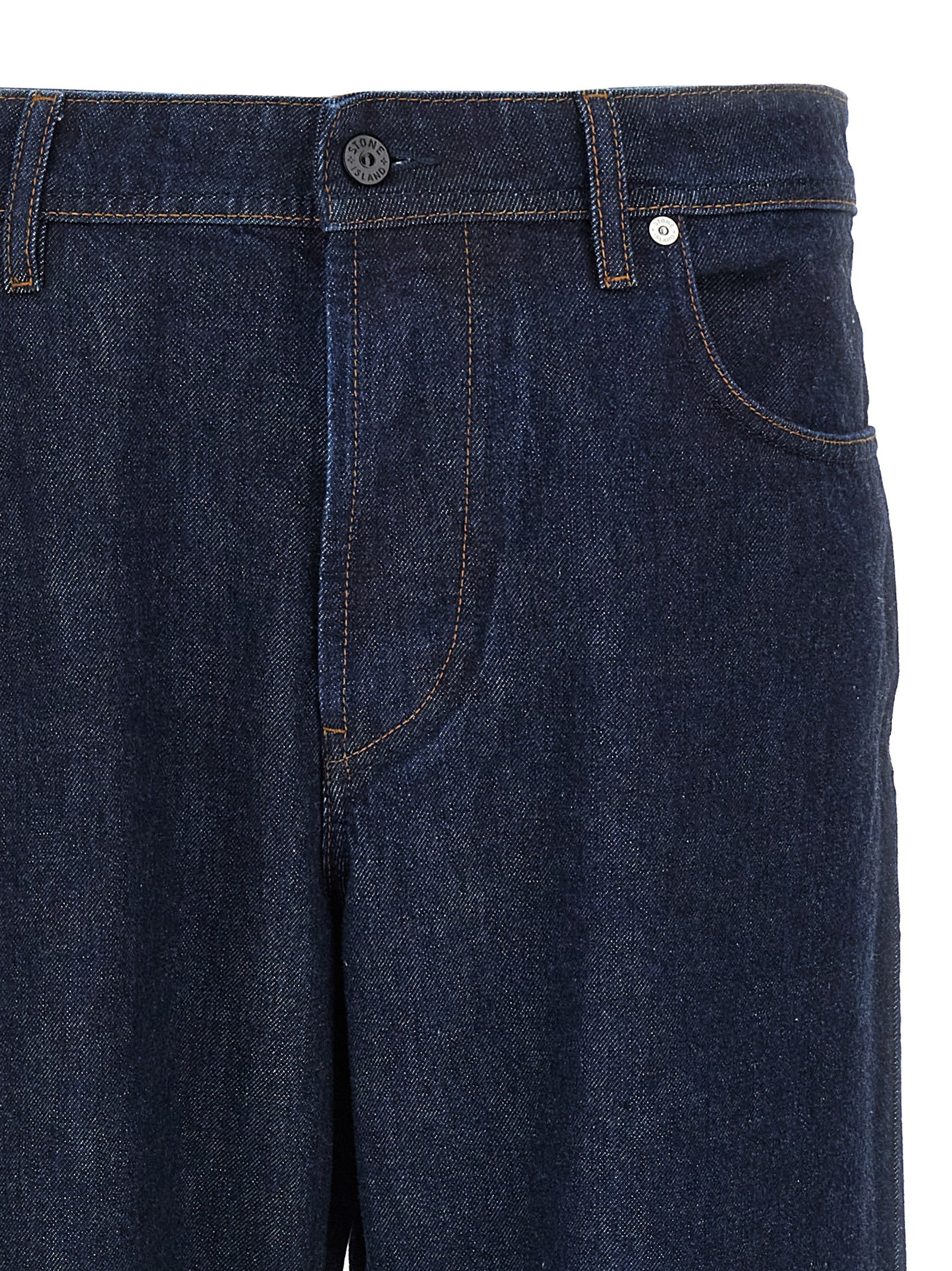 Relaxed Fit Indigo Cotton Straight-Leg Jeans