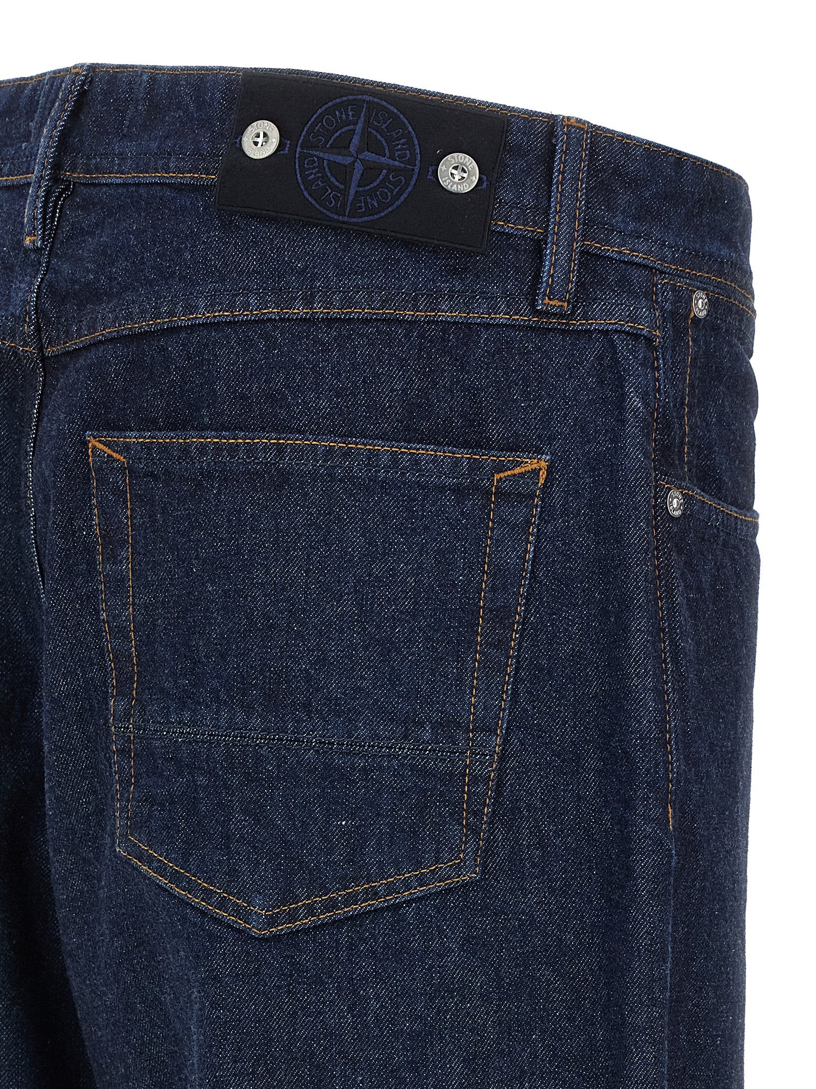 Relaxed Fit Indigo Cotton Straight-Leg Jeans