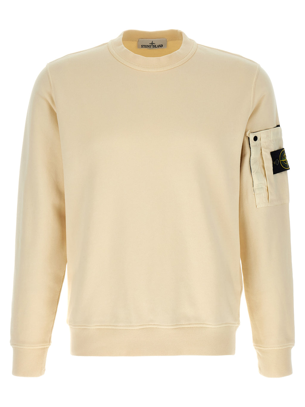 Beige Cotton Crewneck Sweatshirt