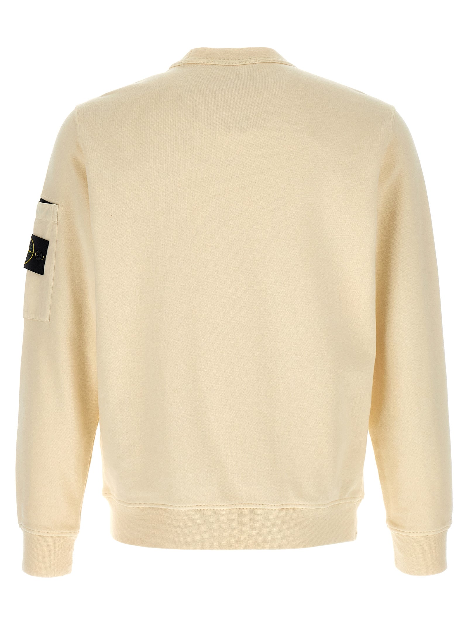 Beige Cotton Crewneck Sweatshirt