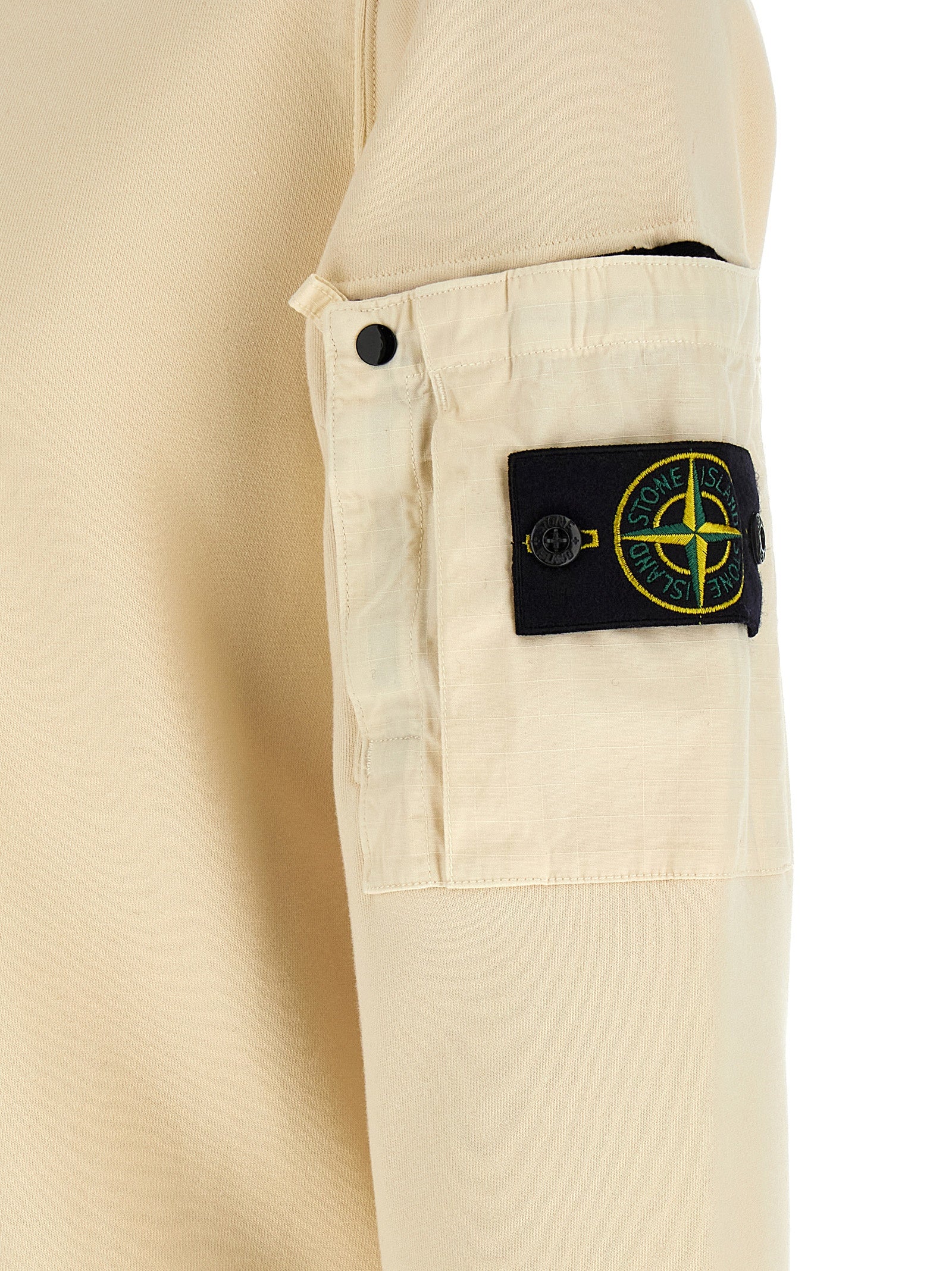 Beige Cotton Crewneck Sweatshirt