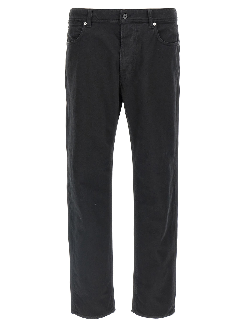 Black Cotton Straight-Leg Jeans