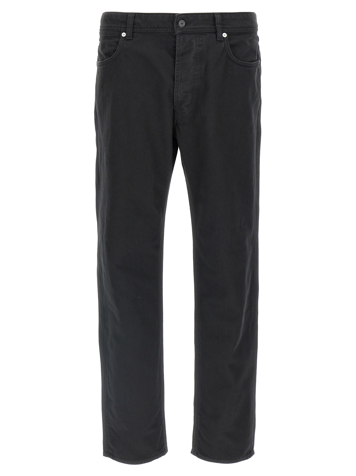 Black Cotton Straight-Leg Jeans