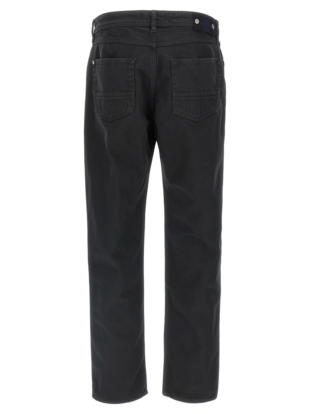 Black Cotton Straight-Leg Jeans