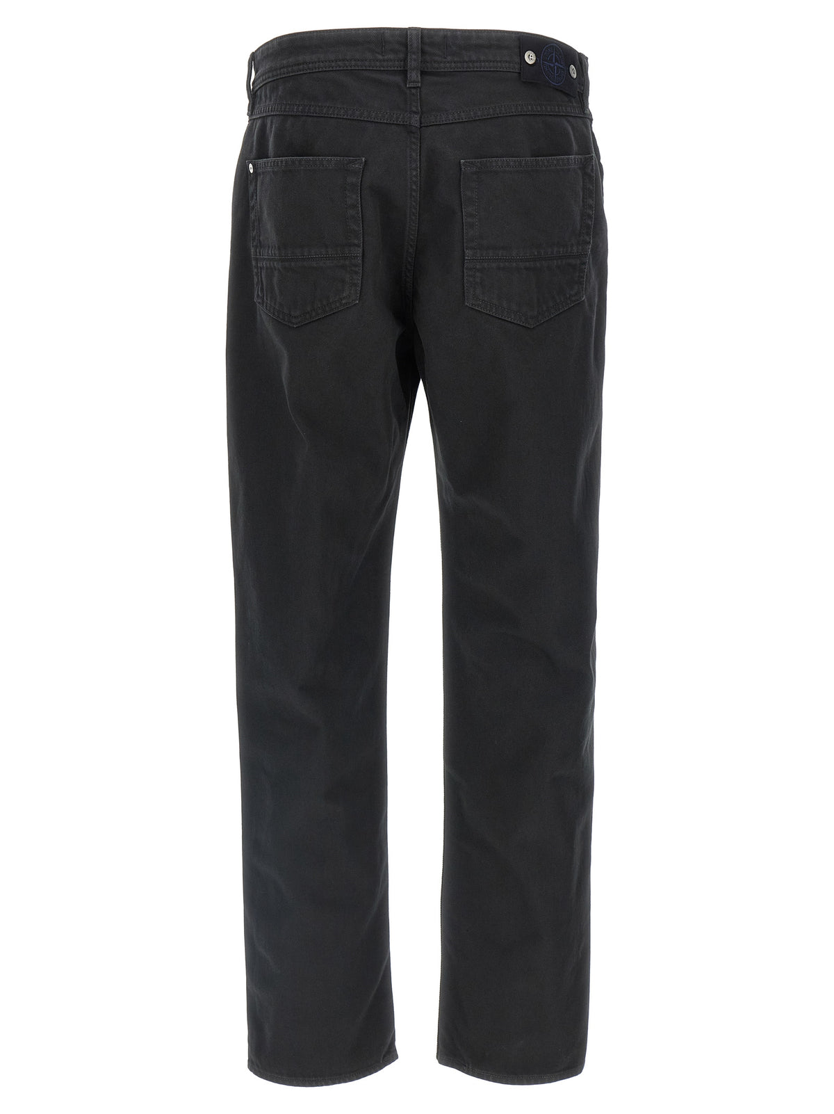 Black Cotton Straight-Leg Jeans