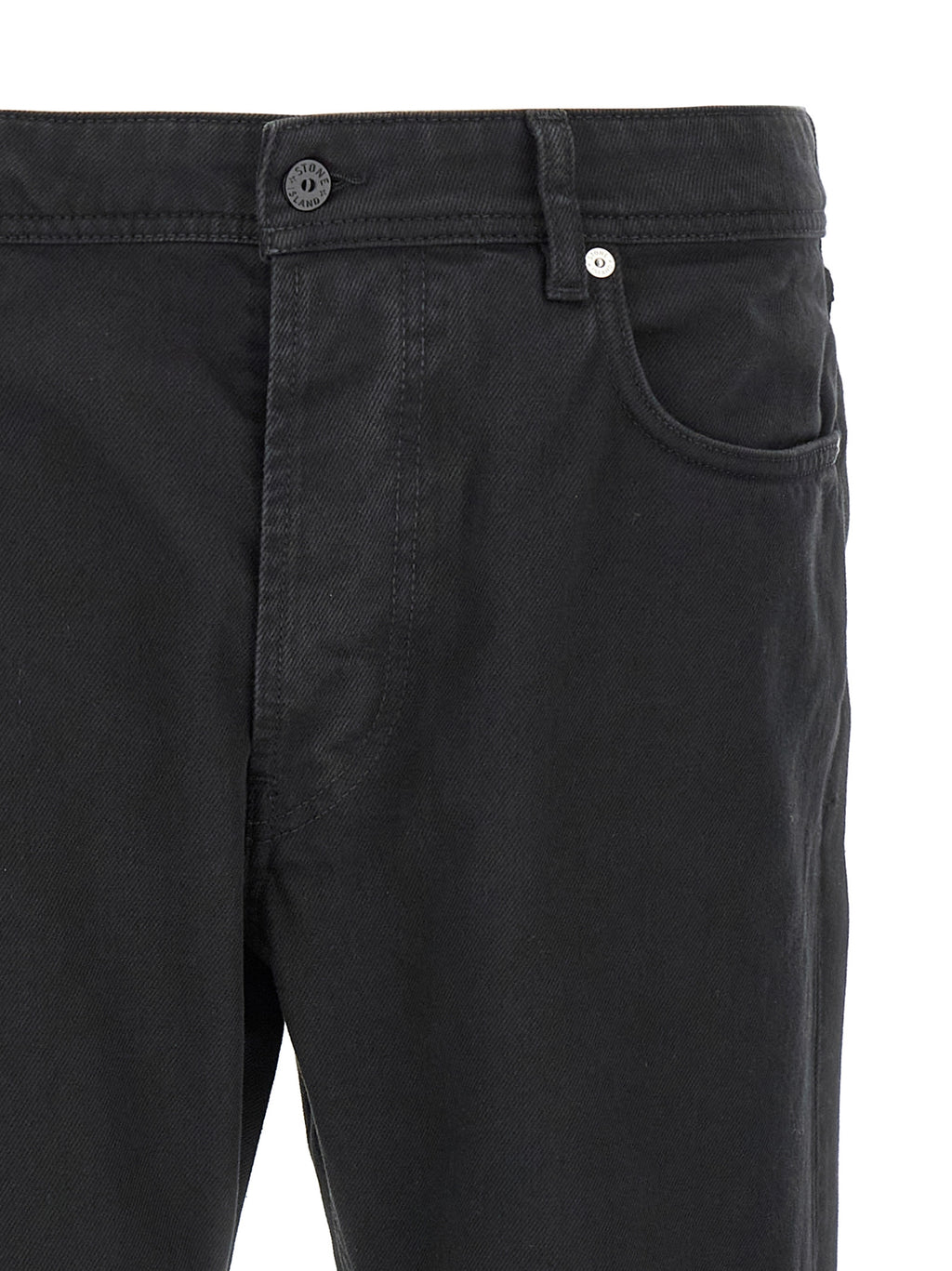 Black Cotton Straight-Leg Jeans