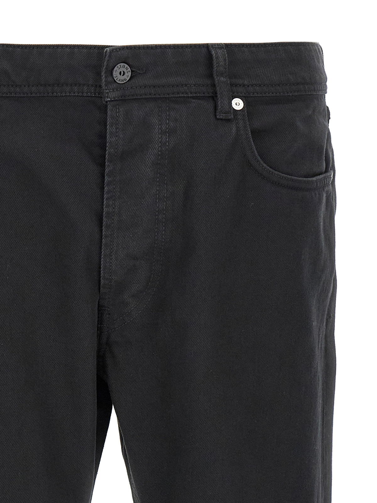 Black Cotton Straight-Leg Jeans