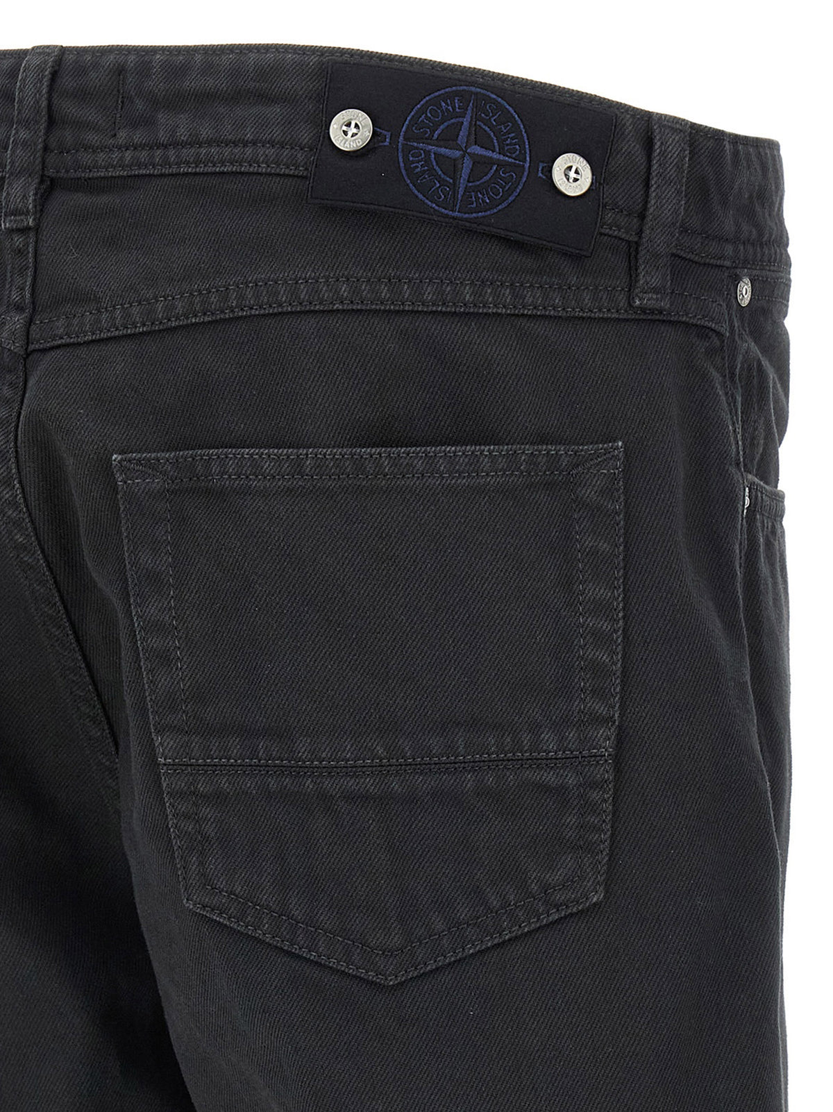 Black Cotton Straight-Leg Jeans