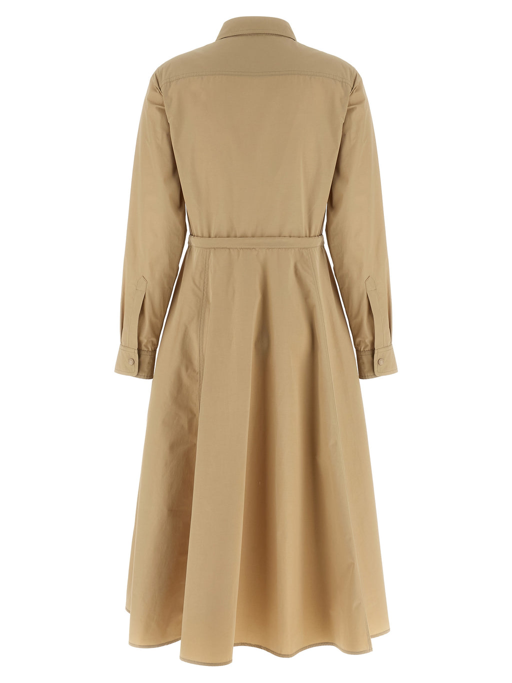 Beige Technical Poplin Midi Dress