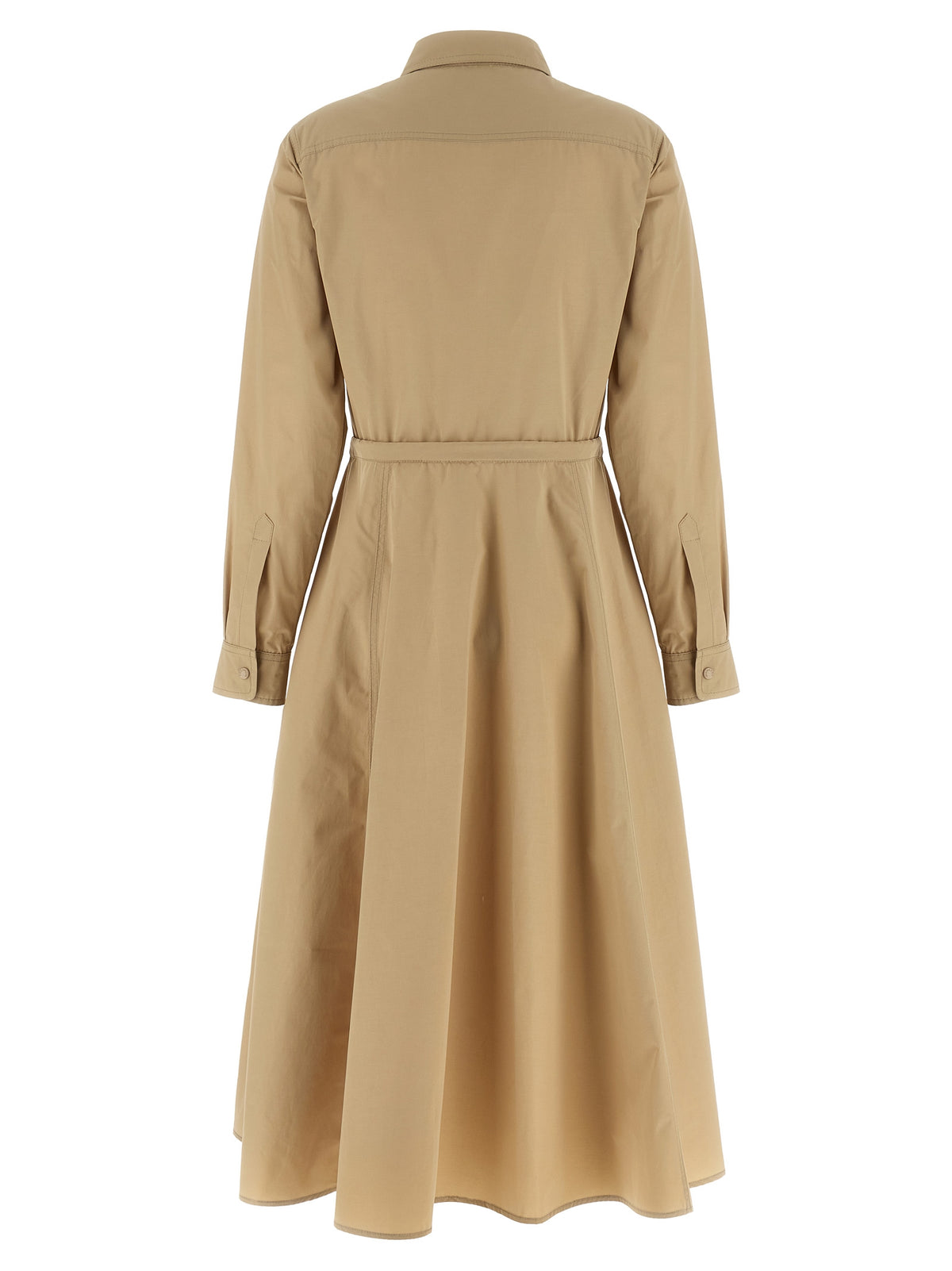 Beige Technical Poplin Midi Dress
