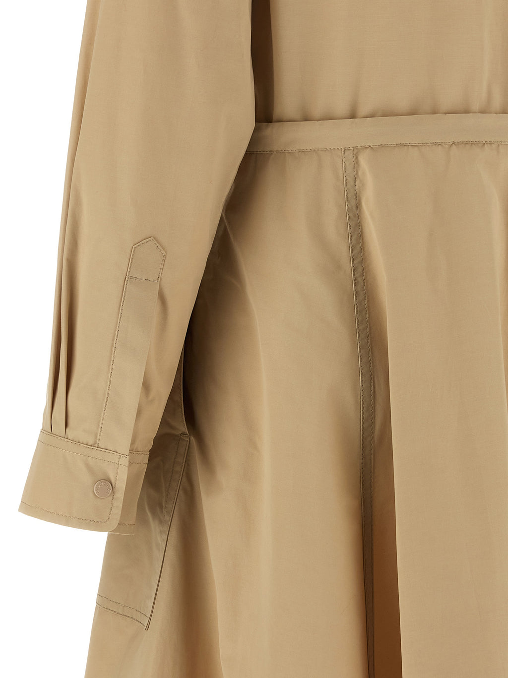 Beige Technical Poplin Midi Dress