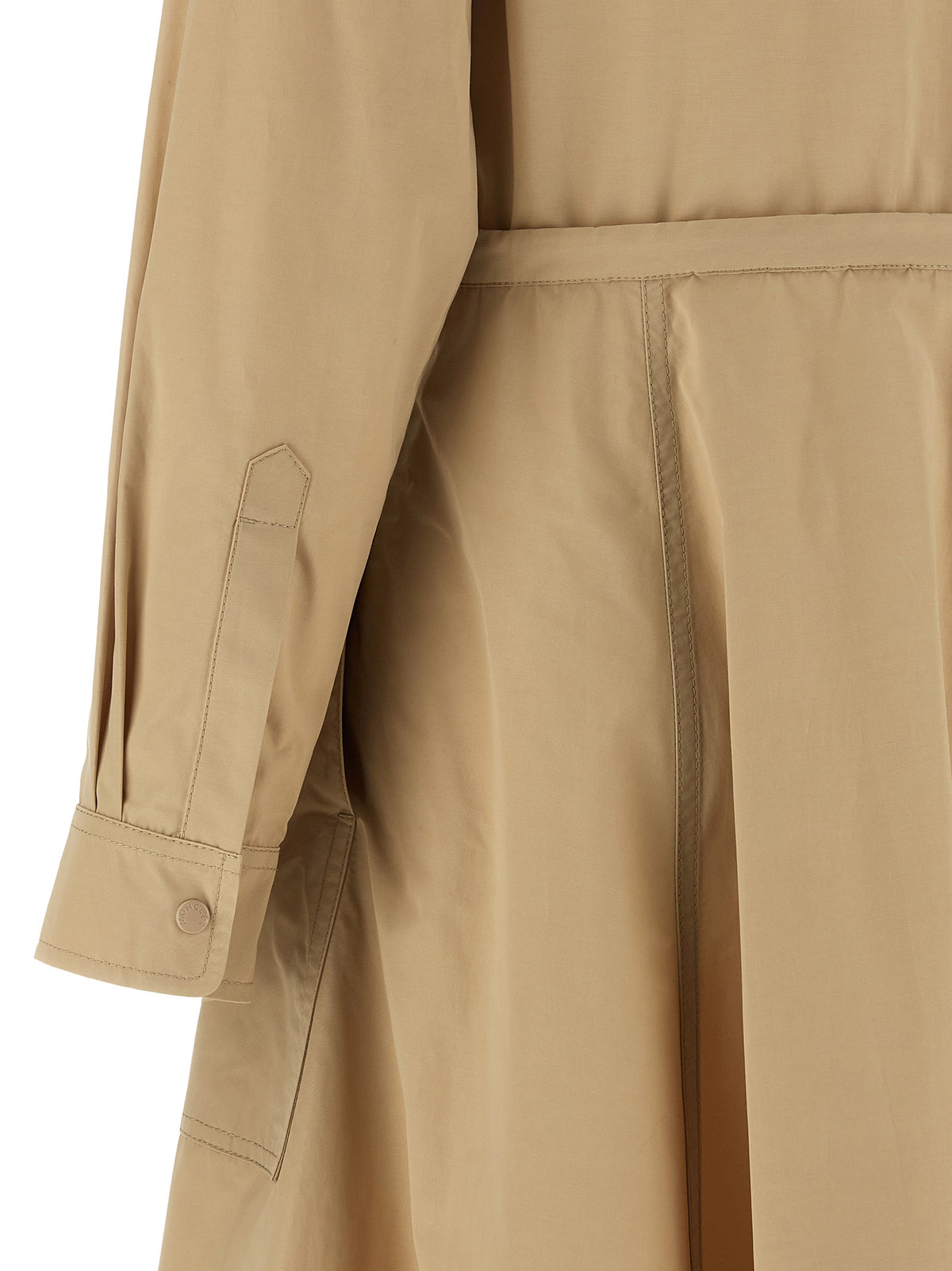 Beige Technical Poplin Midi Dress