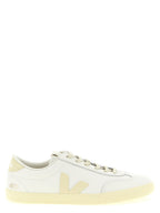 White Calfskin Volley Signature Sneakers