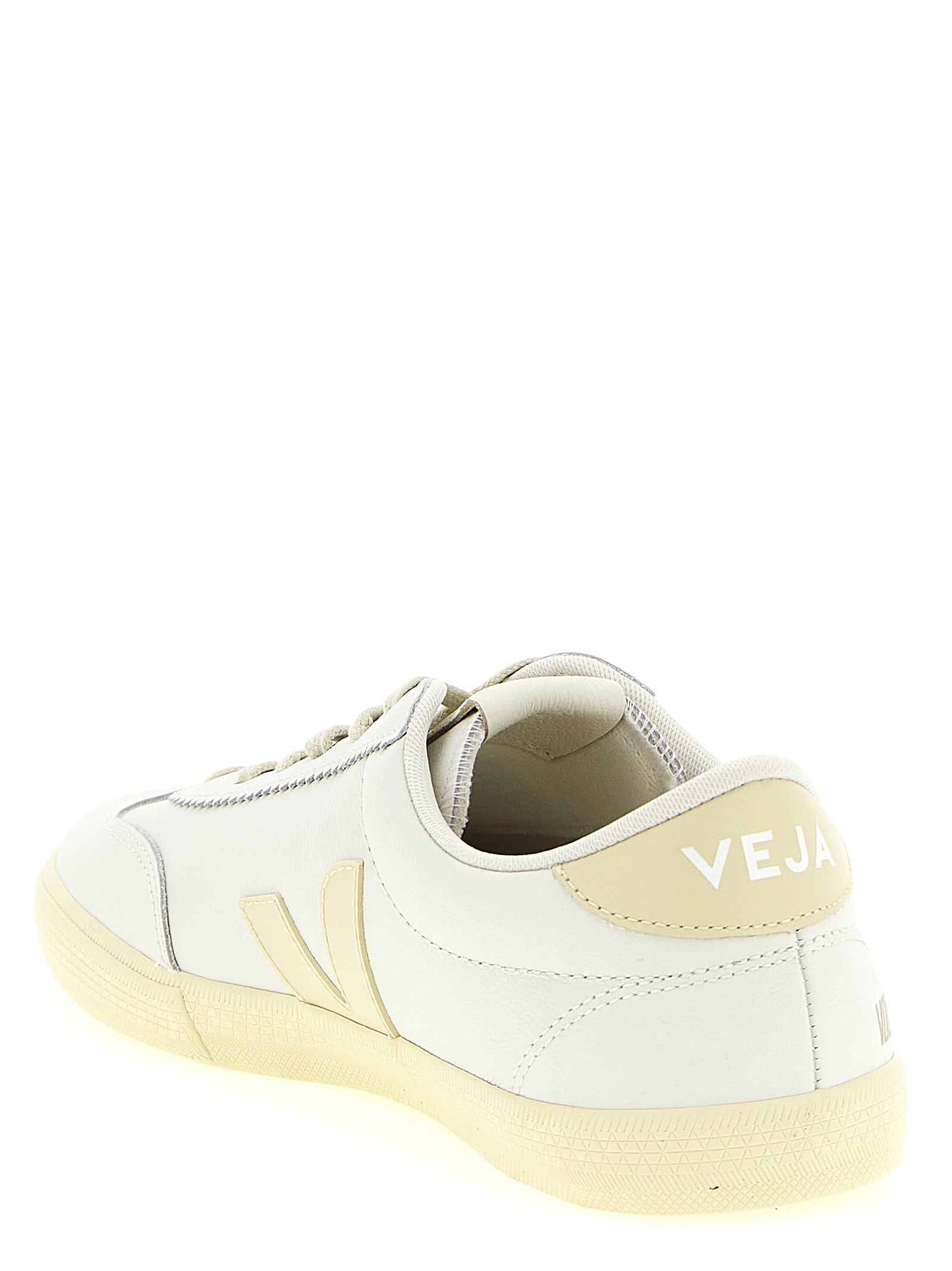 White Calfskin Volley Signature Sneakers