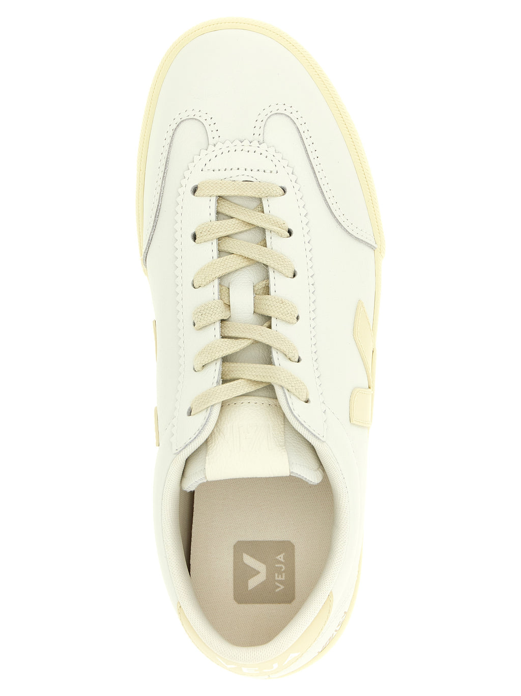 White Calfskin Volley Signature Sneakers