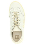 White Calfskin Volley Signature Sneakers
