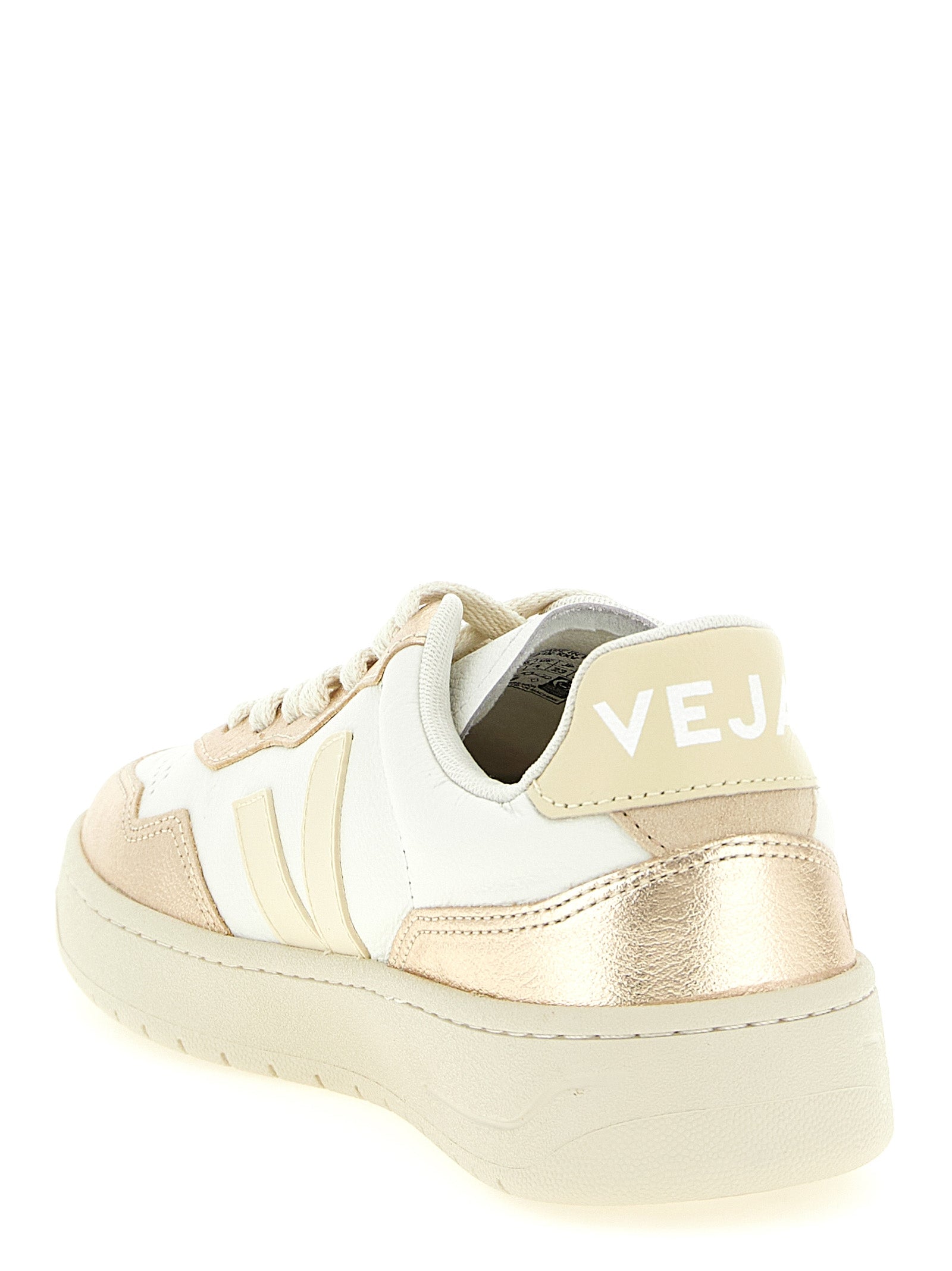 Gold Organic Leather Low Top Sneakers